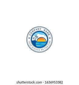 beach logo design a vector template 