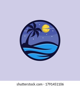 Diseño de logotipo de playa Plantilla de vector