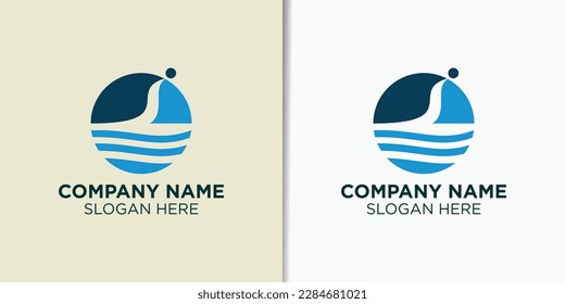 beach logo design vector, travel logo template