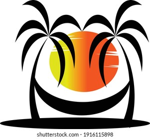Beach logo design vectosr stock