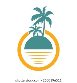 Beach logo icon design illustration