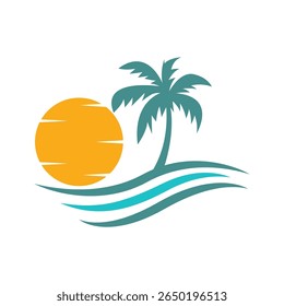 Beach logo icon design illustration