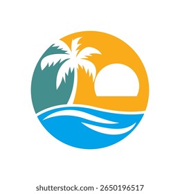 Beach logo icon design illustration