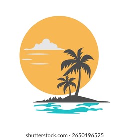Beach logo icon design illustration