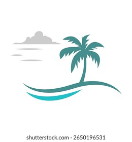 Ilustración de diseño de icono de logotipo de playa