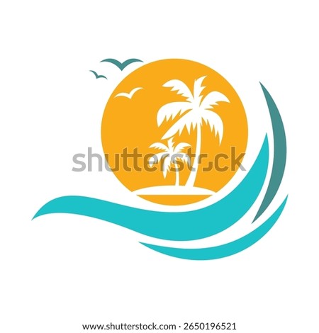 Beach logo icon design illustration