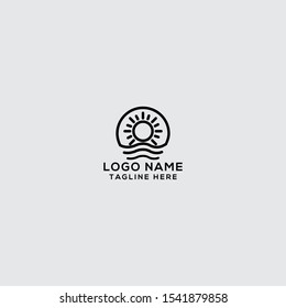 Beach Logo Icon Design Template Vector Illustration