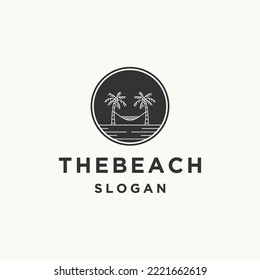 The beach logo icon design template 