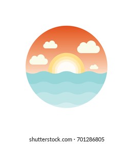 Beach logo or icon design template