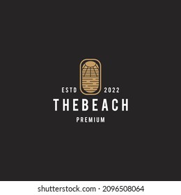 Beach logo icon flat design template 