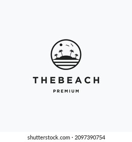 The Beach logo icon flat design template 