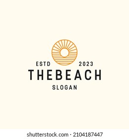 The Beach logo icon flat design template 