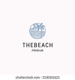 Das Logo des Strandes ist eine flache Designvorlage