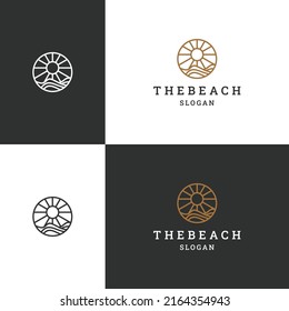The beach logo icon flat design template 