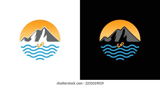 Beach Logo Icon Minimal emblem design template