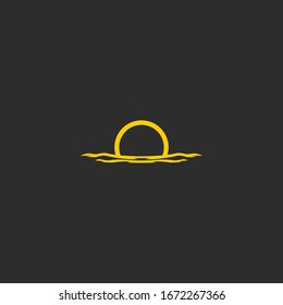 Diseño de la plantilla de icono del logotipo de la playa en la ilustración del vector 