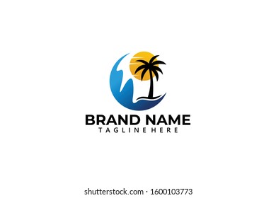 beach logo icon vector isolated