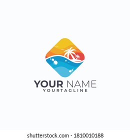 beach logo icon vector isolated