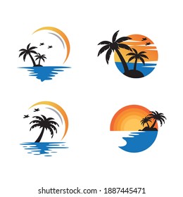 Beach logo icon vector tempate.