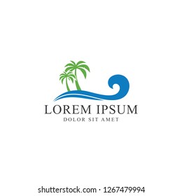 Beach Logo, icon vector logo template