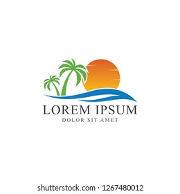 Beach Logo, icon vector logo template