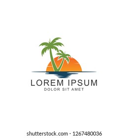 Beach Logo, icon vector logo template