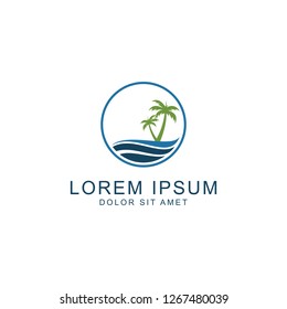 Beach Logo, icon vector logo template