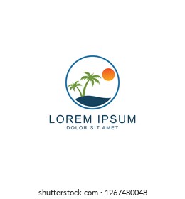 Beach Logo, icon vector logo template