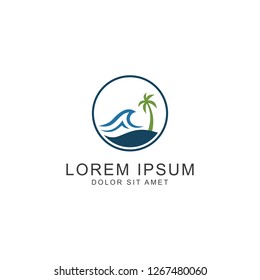 Beach Logo, icon vector logo template