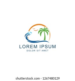 Beach Logo, icon vector logo template
