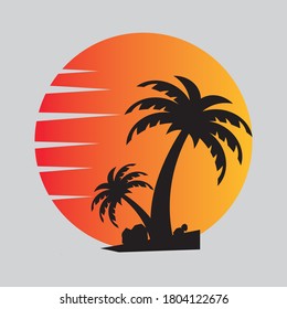  Beach logo icon vector template.