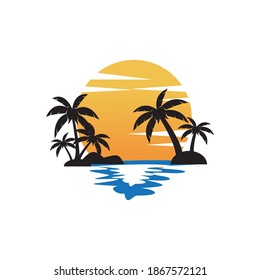 Beach logo icon vector template.