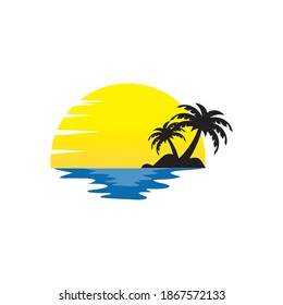 Beach logo icon vector template.