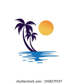 Beach logo icon vector template.