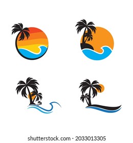 beach logo icon vector template.