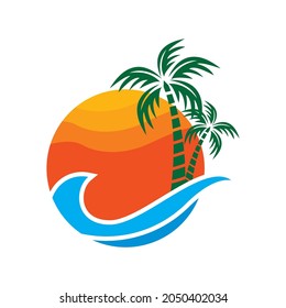 beach logo icon vector template.
