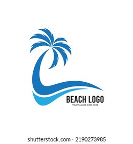 beach logo icon vector template.