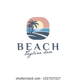 Beach Logo Island Logo Template 