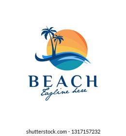 Beach Logo Island Logo Template 