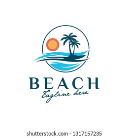 Beach Logo Island Logo Template Stock Vector (Royalty Free) 1317157232 ...