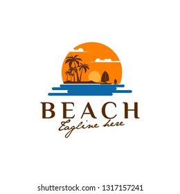 Beach Logo Island Logo Template 