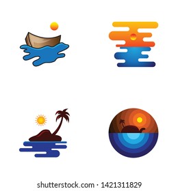 beach logo outdoor summer travel sun landscape