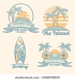 Beach Logo Pack Summer Surfing Holiday