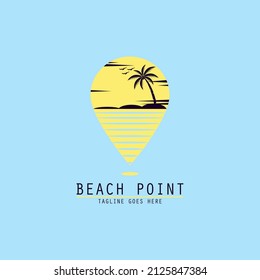 Beach logo. Beach point. Vector illustration template design
