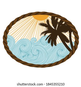 
beach logo with a simple and simple concept