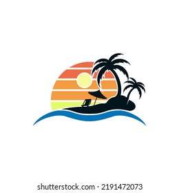 Logo de la playa simple y moderno