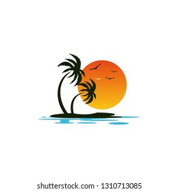 Beach logo stock vector