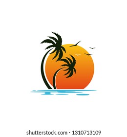 Beach logo stock vector