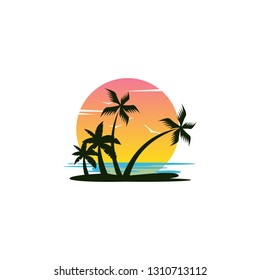 Beach logo stock vector