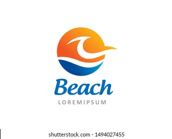 Beach logo symbol or icon template